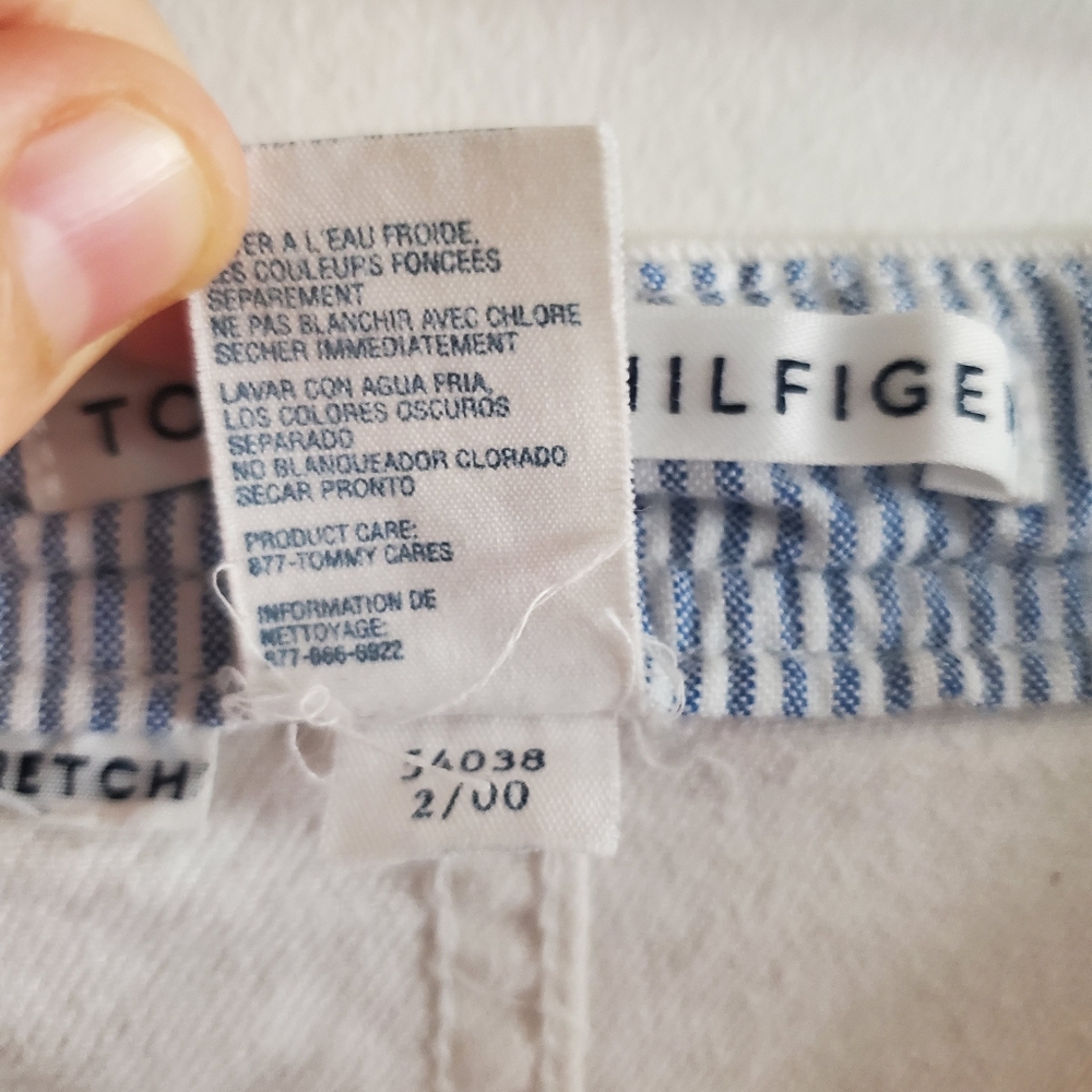 VTG Y2k Tommy Hilfiger White Denim Skirt Size 10 90s Preppy Coastal Western - Picture 10 of 13